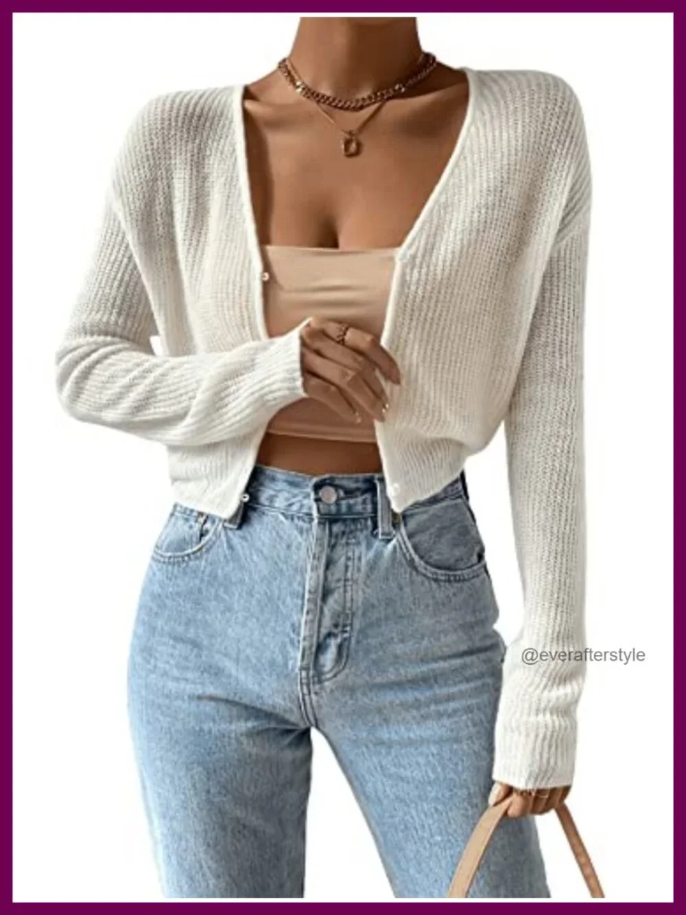 Verdusa Womens Drop Shoulder Long Sleeve Button Up Knit Cardigan Sweater
